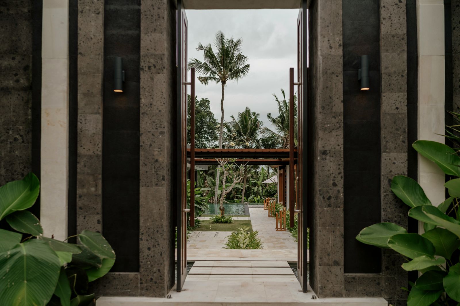Private villa garden door and entrance access in Ubud