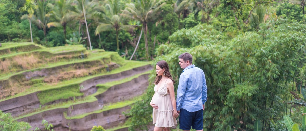 Yulia and Dan at the rice terraces in Ubud, Bali